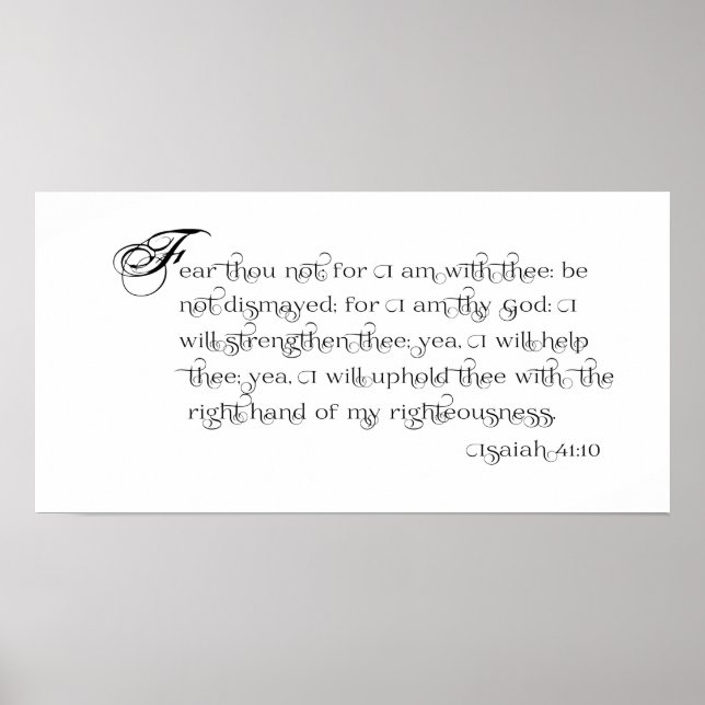 Rädsla inte - Isaiah 41:10 Typografi poster (Framsidan)