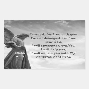Rädsla inte, Isaiah Scripture Comforting Angel Rektangulärt Klistermärke