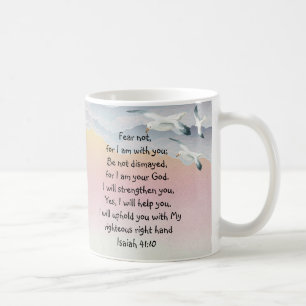 Rädsla inte, Isaiah Scripture jag är med dig Isaia Kaffemugg