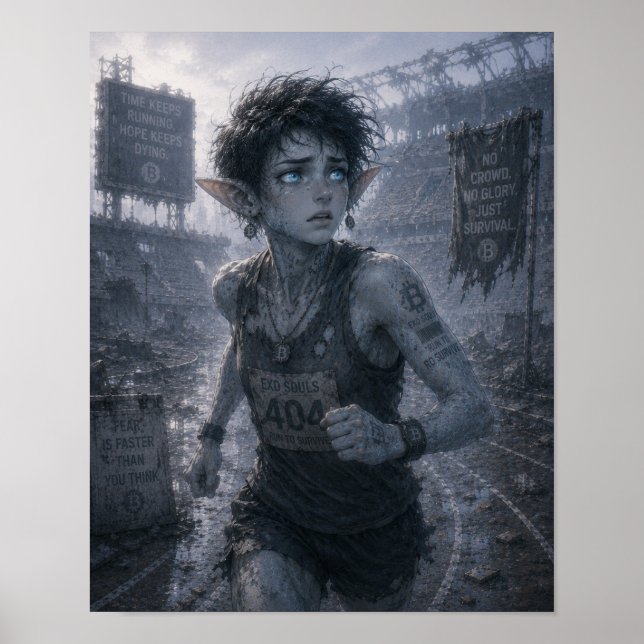 Rädsla / Löpare / Förstört Stadion Poster (Framsidan)