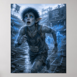 Rädsla / Löpare / Ruinerat Stadion Poster