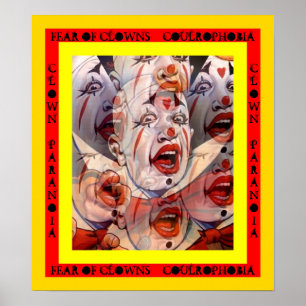 RÄDSLA NEDLÄGGNINGAR ~ PARANOIA ~ COULROPHOBIA POS POSTER