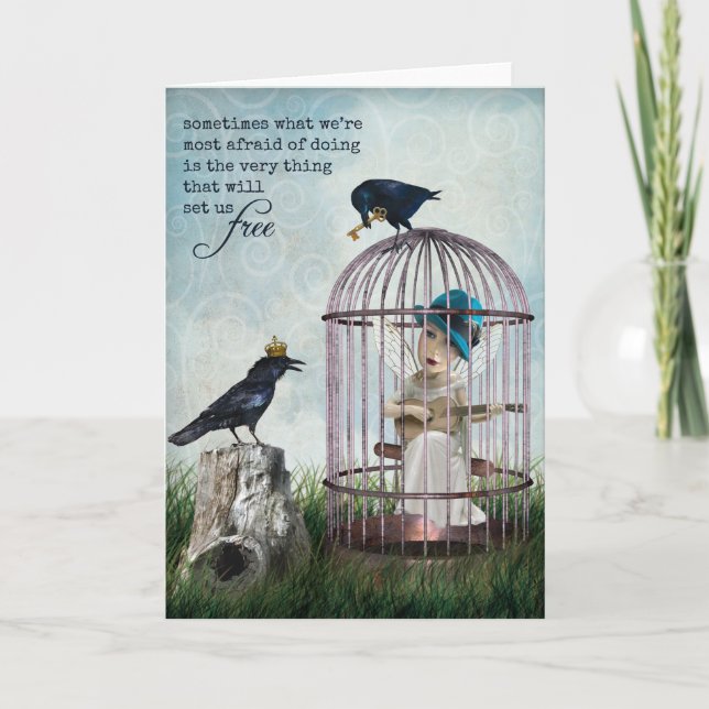 Rädsla och frihetsinspirationsoffert kort (Framsida)