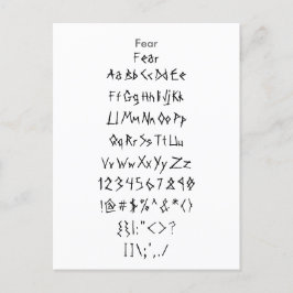 Rädsla - Zazzle Font Sampler Lakan Vykort