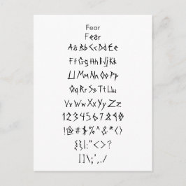 Rädsla - Zazzle Font Sampler Lakan Vykort