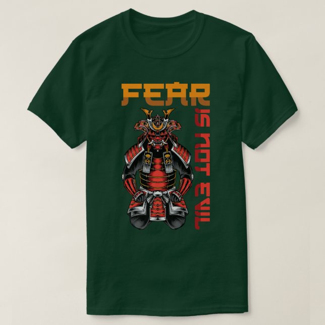 Rädslan är inte djävul Anime Ninjas Katanas Samura T Shirt (Design framsida)