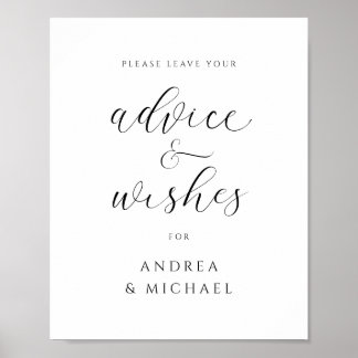 Rådsskylt för Elegant bröllop Önskemål Poster