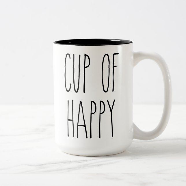 RAE DUNN Inspired Kopp of Happiness Mugg (Höger)