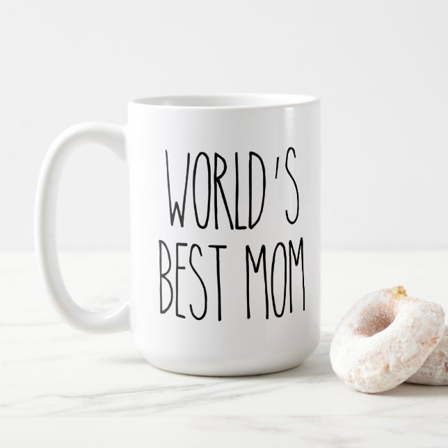 RAE DUNN Inspired World's Best Mamma Kaffemugg (Med munk)