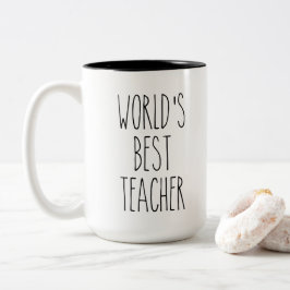 RAE DUNN Inspired World's Best Teacher Coffee Mugg