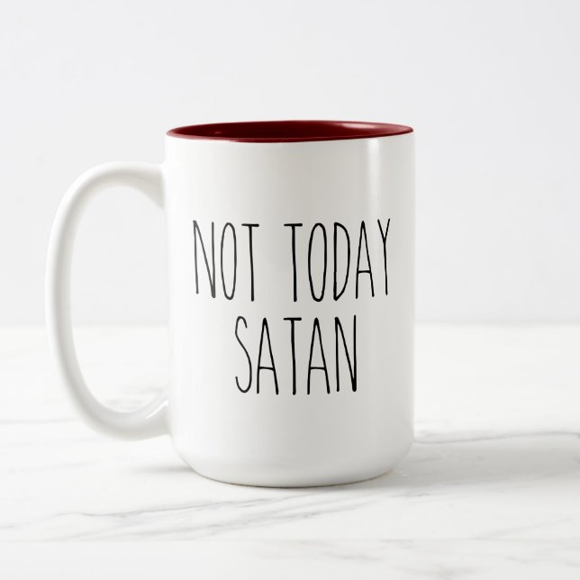 RAE DUNN inspirerad inte idag Satan Coffee Mugg (Vänster)