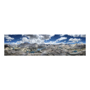 Rae Sjöar Panorama från Fin Dome - John Muir Trail Fototryck