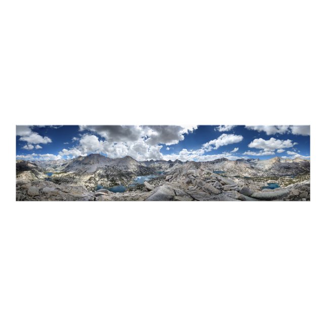 Rae Sjöar Panorama från Fin Dome - John Muir Trail Fototryck (Framsidan)