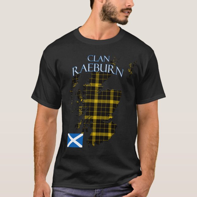 Raeburn Scottish Klan Tartan Scotland T Shirt (Framsida)