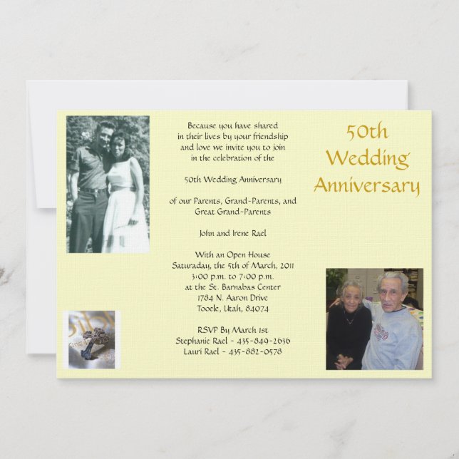 Rael 50th årsdag,… inbjudningar (Framsida)