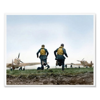 RAF Piloterna "Scramble" under slaget av Storbrita Fototryck