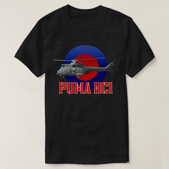 RAF Puma Helicopter in RAF roundel T Shirt (Design framsida)