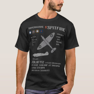 Raf Supersea Spitfire Wwii Fighter Flygplan T Shirt