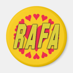 RAFA med hjärtor på Tshirts och mer Magnet