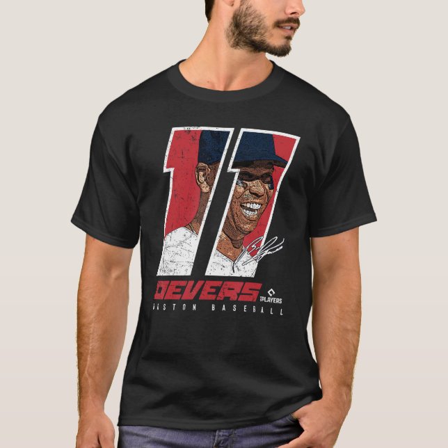 Rafael Devers Silhouette Carita Boston MLBPA T Shirt (Framsida)