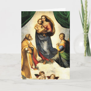 Rafaels Madonna Sistine Chapel c. 1513-14 Helgkort