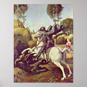 Raffael - St George som slåss draken Poster