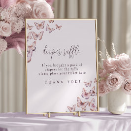 Raffel för Lila och Rosa av fjäril Poster