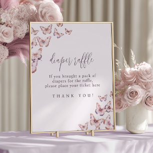 Raffel för Lila och Rosa av fjäril Poster