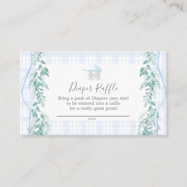 Raffelkort för fraktdiarium för baby visitkort (Framsida)