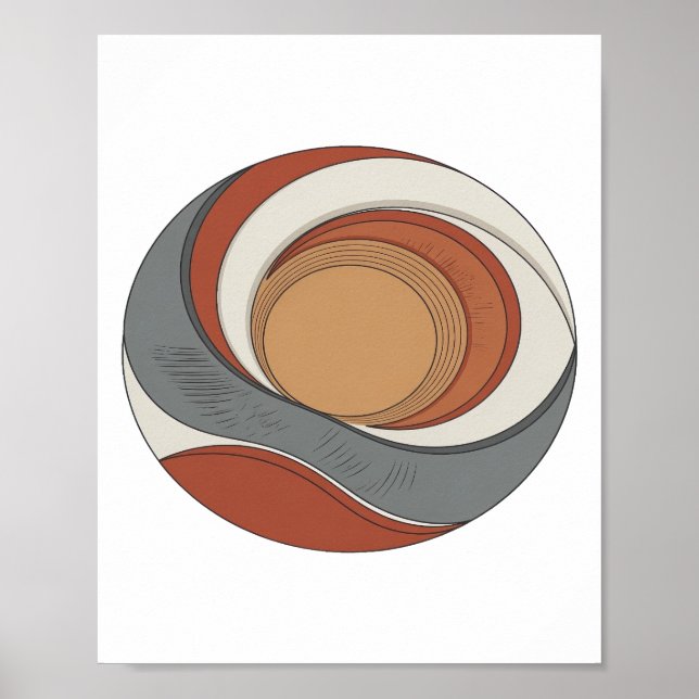 Raffinerad Grå ABSTRAKT KONST Grafisk Design v2 Poster (Framsidan)