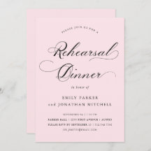 Raffinerad | Kalligrafi  Rosa Rehearsal Middag