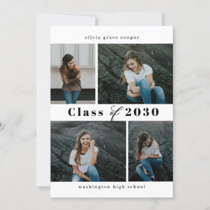 Raffinerad kollage EDITABLE FÄRG Studenten Inbjudningar