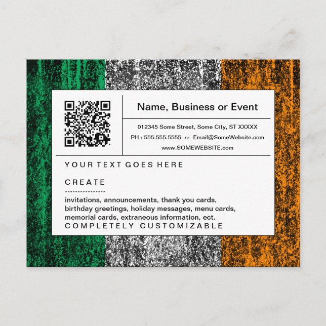 raffinerad QR-kod: ireland Inbjudan Vykort (Framsida)