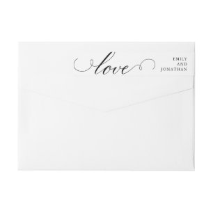 Raffinerad   Svartvit Bröllop-calligrafi Etikettband