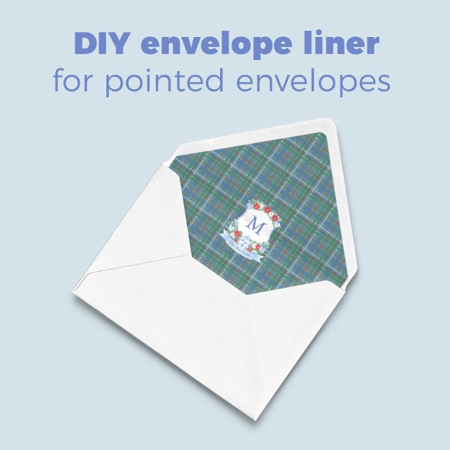 Raffinerad Vapensköld i jultomten Tartan A7 Kuvert Anteckningsblock (This envelope liner design will add an elegant touch to your pointed envelopes and economically too!)