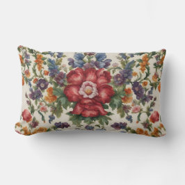 Raffinerade röda blommor och ömtåliga blommor av f lumbarkudde