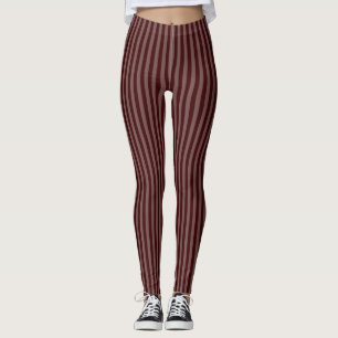 Raffinerat Lodrät av monokroma Bordeaux Thin Rand Leggings