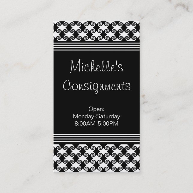 Raffinerat trådlöst Affärskort, svartvitt Visitkort (Framsida)