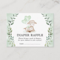 Raffle Baby Sheep Shower för Cute Greenery Lamb