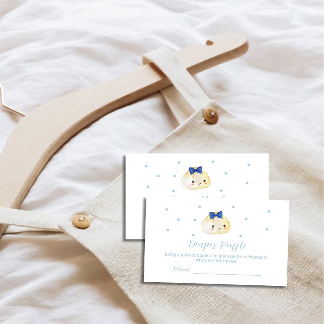 Raffle Baby Shower, enkel doppningsdocka Tilläggskort (Simple Boy Dumpling Diaper Raffle Baby Shower Enclosure Card)