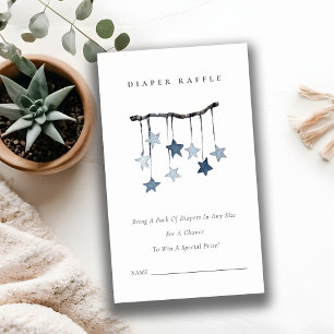Raffle Baby Shower för bärbar dator med Cute Blue Tilläggskort