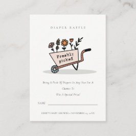 Raffle Baby Shower för Blommigtar Tilläggskort