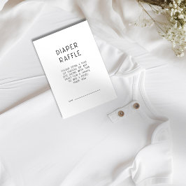 Raffle Baby Shower för enkel text, svart, vit blan Inbjudningar