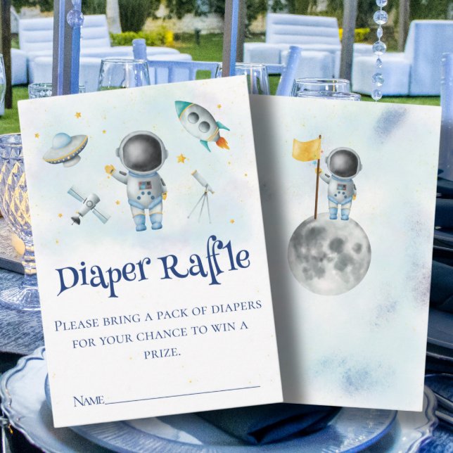 Raffle Baby Shower för rymdastronaut-raketer Tilläggskort (Skapare uppladdad)