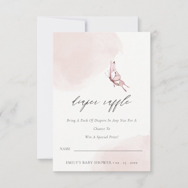 Raffle Baby Shower ( knölbläck) Inbjudningar (Framsida)