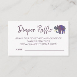Raffle Baby Shower-spel för cute Elephant Diaper R Tilläggskort