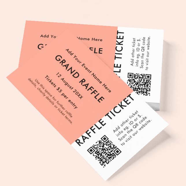 Raffle Biljett Coral QR-pris vid evenemang Biljett (Skapare uppladdad)