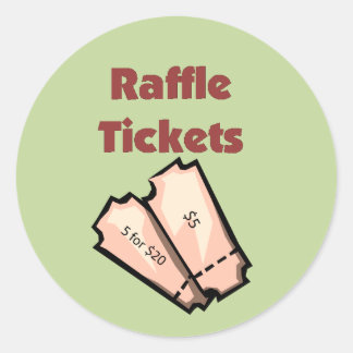 Raffle Biljett Stickers Runt Klistermärke