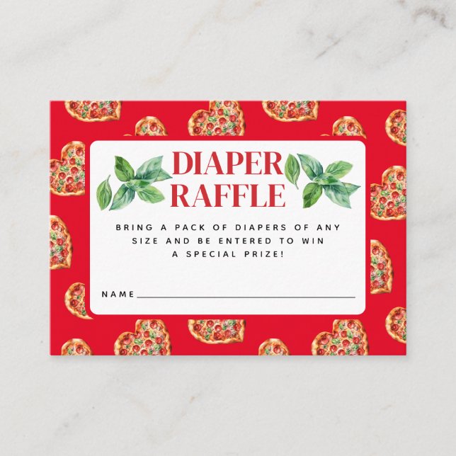 Raffle för bläck, rödvit Segment Baby Tilläggskort (Framsida)