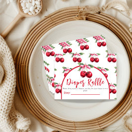 Raffle för Cherry Top Coquette Bow Baby Shower Tilläggskort